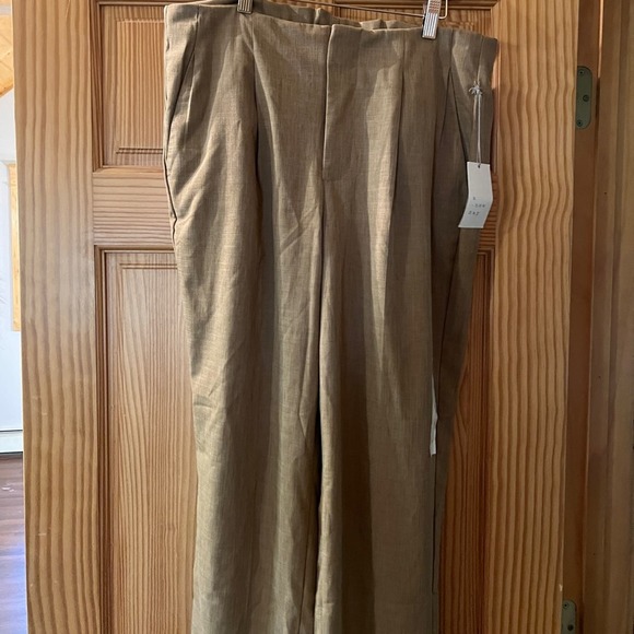 Women's High-Rise Relaxed Fit Tapered Ankle Trousers - A New Day Brown 14 - Picture 2 of 3